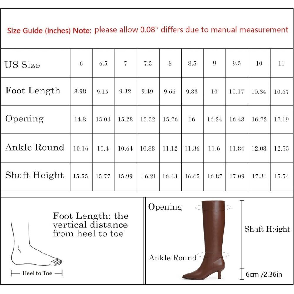 Women's Brown Modatope Knee High Boots for Faux Leather Low Heel Pointed Toe - Picture 7 of 7